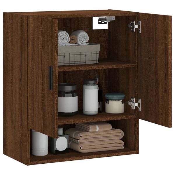 vidaXL Wall Cabinet Brown Oak 60x31x70 cm Engineered Wood