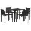 vidaXL Outdoor Furniture Set 5 pcs Black and Anthracite Textilene