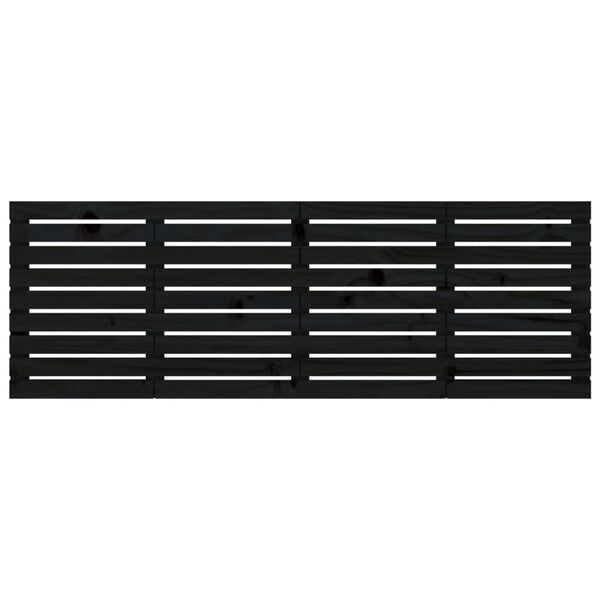 vidaXL Wall Headboard Black 186x3x63 cm Solid Wood Pine