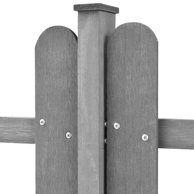 vidaXL Picket Fence with Posts 3 pcs WPC 600x60 cm