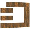 vidaXL 7 Piece TV Cabinet Set Smoked Oak Engineered Wood