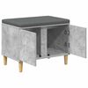 vidaXL Hall Bench with Cushion with Door Concrete Grey 60 x 38 x 46 cm