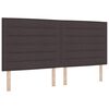 vidaXL LED Headboard with LED Strip Lights Dark brown 200 cm Fabric