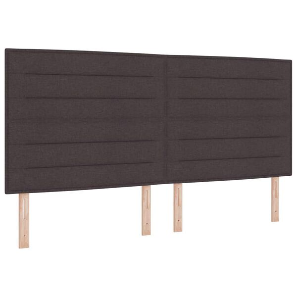 vidaXL LED Headboard with LED Strip Lights Dark brown 200 cm Fabric