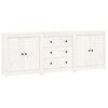 vidaXL Sideboard White 210x35x80 cm Solid Wood Pine