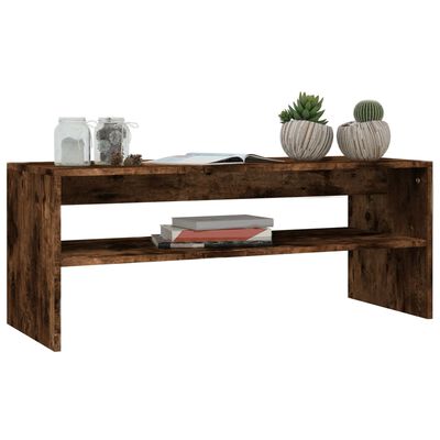 vidaXL Coffee Table Smoked Oak 100x40x40 cm Engineered Wood