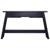 vidaXL Console Table Black 120x30x75 cm Solid Mahogany Wood