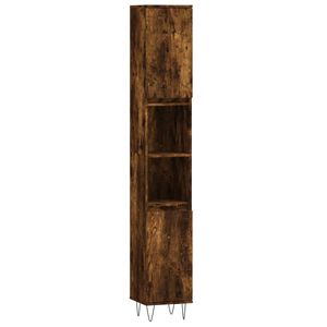 vidaXL Bathroom Cabinet Smoked Oak 30x30x190 cm Engineered Wood