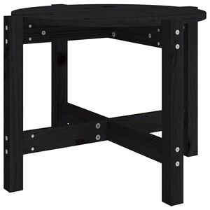 vidaXL Coffee Table Black &Oslash; 62,5x45 cm Solid Wood Pine