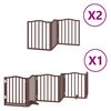vidaXL Dog Gate with Door Foldable 12 Panels Brown 600 cm Poplar Wood