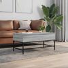 vidaXL Coffee Table Grey Sonoma 100x50x45 cm Engineered Wood and Metal