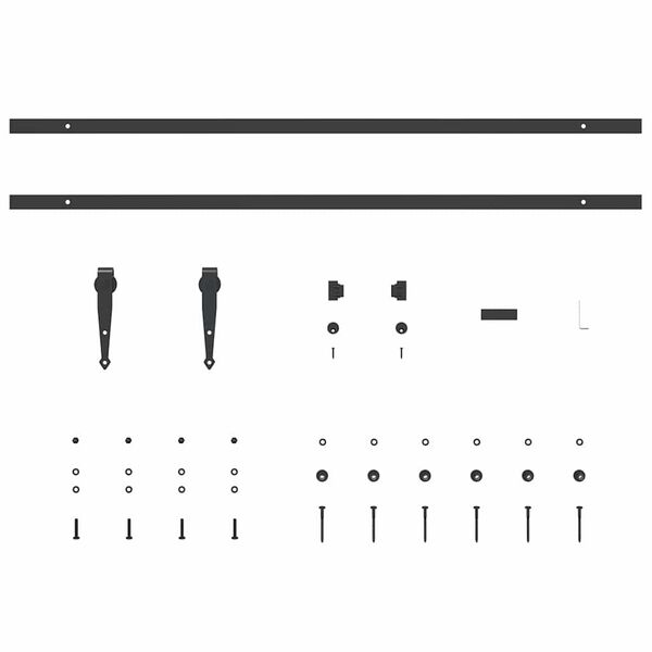 vidaXL Sliding Cabinet Door Kit 213 cm Carbon Steel