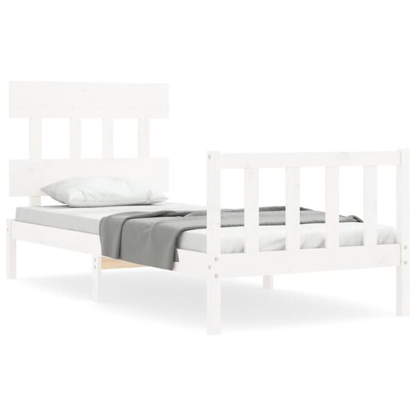 vidaXL Bed Frame without Mattress White 100x200 cm Solid Wood Pine