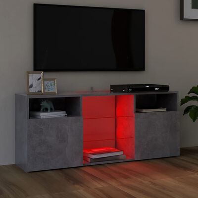 vidaXL TV Cabinet with LED Lights Concrete Grey 120x30x50 cm