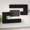 vidaXL TV Cabinet Set Wall-mounted 8 pcs Black Oak Engineered Wood