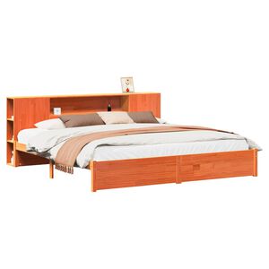 vidaXL Bed Frame with Storage Headboard with Headboard 2 pcs Wax Brown