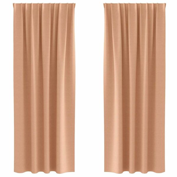 vidaXL Blackout Curtains with Rings 2 pcs Light Brown 245 x 140 cm