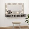 vidaXL Mirror Cabinet with LED Concrete Grey 90x31.5x62 cm