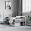 vidaXL Metal Bed Frame without Mattress with Footboard White 90x200cm