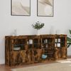 vidaXL Sideboard with LED Lights Smoked Oak 164x37x67 cm