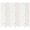 vidaXL Room Divider 6 Panels White Solid Wood Paulownia