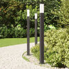 vidaXL Bollard Lights with Sensor 3 pcs 110 cm Black IP44