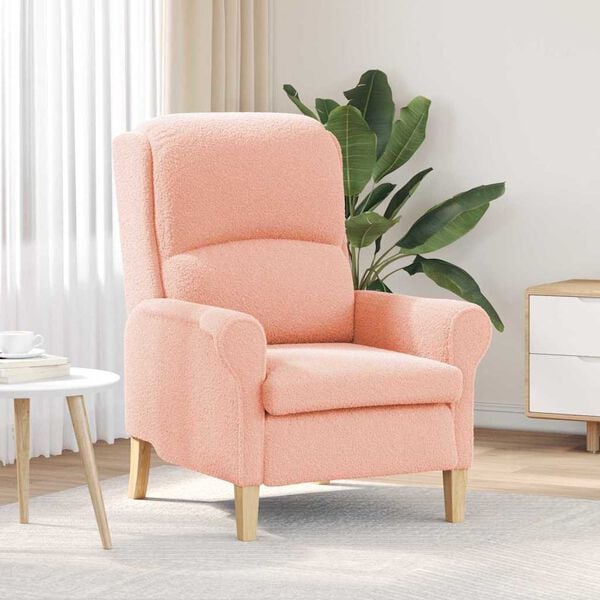 vidaXL Armchair Pink 76 x 94 x 102 cm Sharpa Fabric