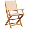 vidaXL Folding Garden Chairs 6 pcs Beige Fabric and Solid Wood