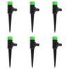 vidaXL Rotating Sprinklers 6 pcs Green and Black 3x6x19,5 cm ABS & PP