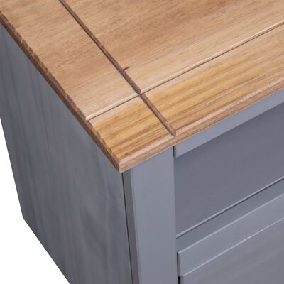 vidaXL Corner TV Cabinet Grey 93x49x49 cm Solid Pine Panama Range