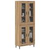 vidaXL Highboard 2 pcs Artisan Oak Engineered Wood and Glass
