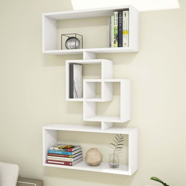 Homemania Wall Shelf Harmony 70x22x117cm White