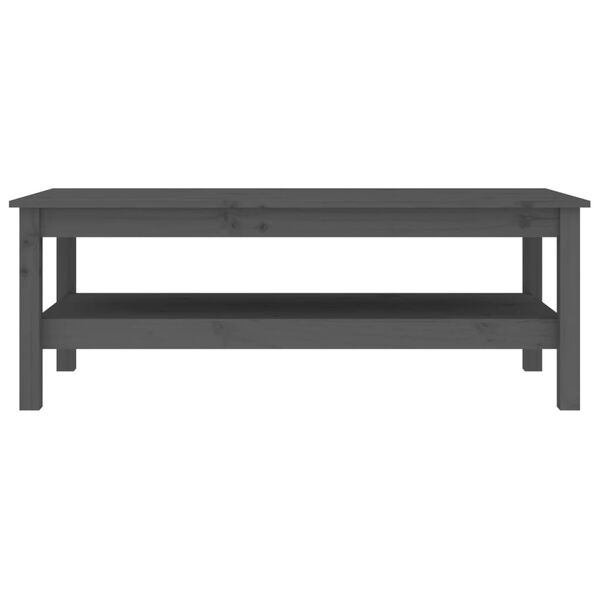 vidaXL Coffee Table Grey 110x50x40 cm Solid Wood Pine