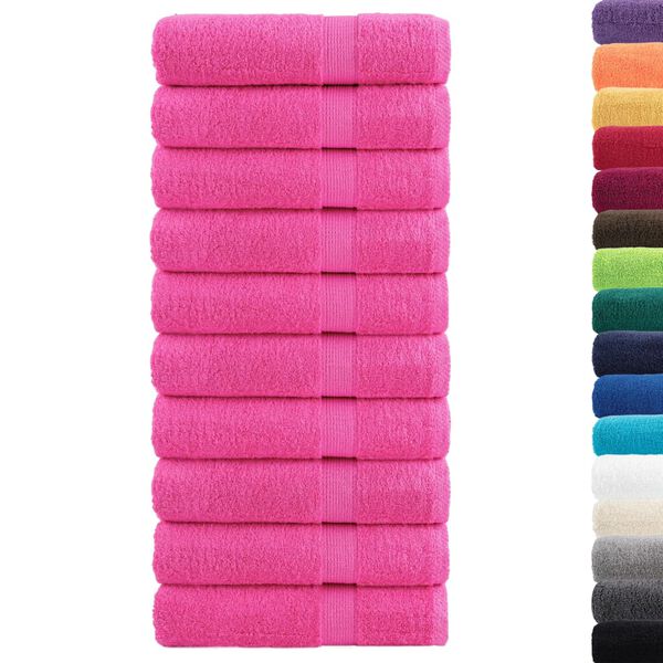 vidaXL Premium Hand Towels SOLUND 10 pcs Pink 50x100 cm 600 gsm