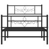 vidaXL Metal Bed Frame without Mattress with Footboard Black 90x200cm