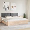 vidaXL Bed Frame with Upholstered Headboard Dark Grey 200 x 200 cm