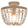 vidaXL Ceiling Lamp with Crystal Beads White Round E14