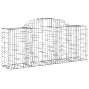 vidaXL Arched Gabion Basket 200x50x80/100 cm Galvanised Iron