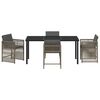 vidaXL Garden Dining Set 5 pcs Grey Poly Rattan
