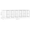 vidaXL Outdoor Dog Kennel Galvanised Steel 14.52 m²