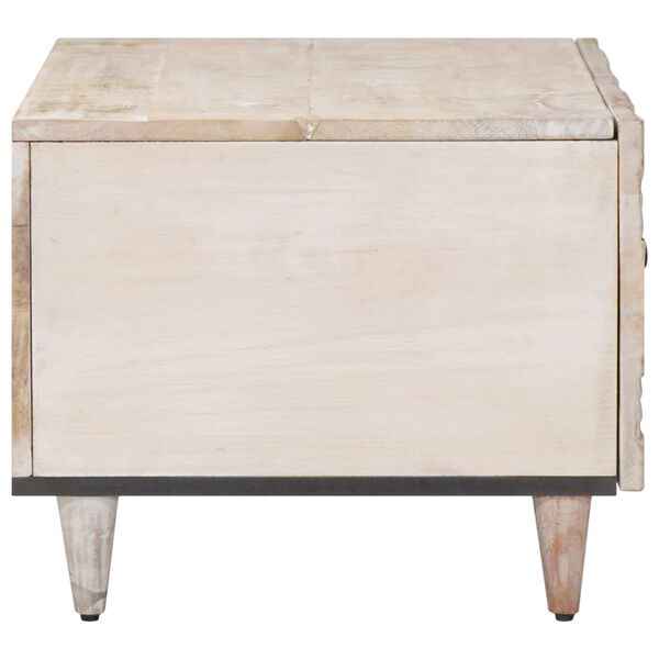 vidaXL Coffee Table White 80 x 50 x 40 cm Solid Mango Wood