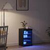 vidaXL LED Sideboard Black Oak 41 x 37 x 67 cm Engineered Wood