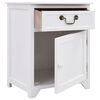 vidaXL Bedside Cabinet White 40x30x50 cm Paulownia Wood