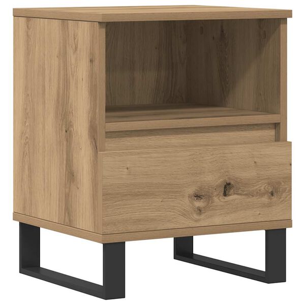 vidaXL Bedside Cabinet Artisan Oak 40x35x50 cm Engineered Wood