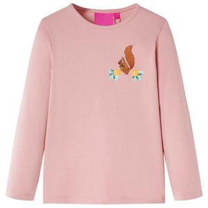 vidaXL Kids' T-shirt with Long Sleeves Light Pink 104