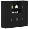 vidaXL 3 Piece Kitchen Cabinet Set Black Engineered Wood