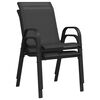 vidaXL Stackable Garden Chairs 2 pcs Black Textilene Fabric