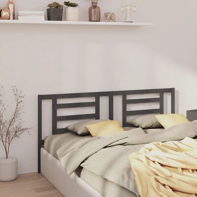 vidaXL Bed Headboard Grey 186x4x100 cm Solid Pine Wood