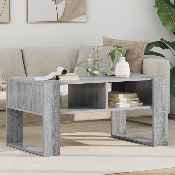 vidaXL Coffee Table Grey Sonoma 92 x 53 x 45 cm Engineered Wood