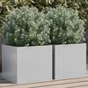 vidaXL Planters 2 pcs Silver 32x30x29 cm Galvanised Steel